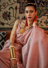 Load image into Gallery viewer, Shades Of Pink Copper Zari Handloom Weaving Silk Saree