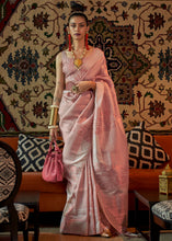 Load image into Gallery viewer, Shades Of Pink Copper Zari Handloom Weaving Silk Saree