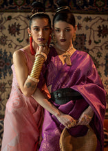 Load image into Gallery viewer, Chinese Purple Copper Zari Handloom Weaving Silk Saree