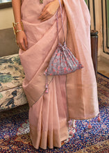 Load image into Gallery viewer, Nadeshiko Pink Zari Weaving Tissue Silk Saree with kalamkari Print Blouse