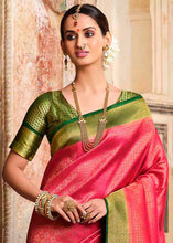 Load image into Gallery viewer, Cerise Pink Woven Kanjivaram Silk Saree