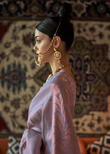 Load image into Gallery viewer, Flint Grey Copper Zari Handloom Weaving Silk Saree