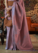 Load image into Gallery viewer, Flint Grey Copper Zari Handloom Weaving Silk Saree