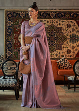 Load image into Gallery viewer, Flint Grey Copper Zari Handloom Weaving Silk Saree