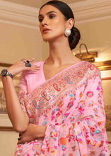 Load image into Gallery viewer, Carnation Pink Banarasi Jamawar Woven Silk Saree