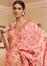 Load image into Gallery viewer, Peach Pink Banarasi Jamawar Woven Silk Saree