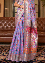 Load image into Gallery viewer, Electric Purple Banarasi Jamawar Woven Silk Saree