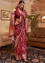 Load image into Gallery viewer, Sienna Brown Banarasi Jamawar Woven Silk Saree
