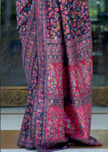 Load image into Gallery viewer, French Navy Blue Banarasi Jamawar Woven Silk Saree : Top Pick