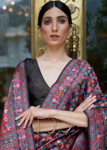 Load image into Gallery viewer, Midnight Black Banarasi Jamawar Woven Silk Saree : Top Pick