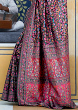 Load image into Gallery viewer, Midnight Black Banarasi Jamawar Woven Silk Saree : Top Pick