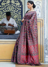 Load image into Gallery viewer, Midnight Black Banarasi Jamawar Woven Silk Saree : Top Pick