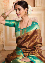 Load image into Gallery viewer, Coffee Brown Woven Kanjivaram Silk Saree