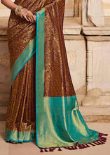 Load image into Gallery viewer, Coffee Brown Woven Kanjivaram Silk Saree