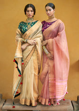 Load image into Gallery viewer, Blonde Yellow Soft Tissue Organza Silk Saree with Brocade Blouse