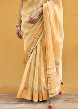 Load image into Gallery viewer, Blonde Yellow Soft Tissue Organza Silk Saree with Brocade Blouse