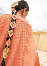 Load image into Gallery viewer, Cantaloupe Orange Woven Georgette Silk Saree