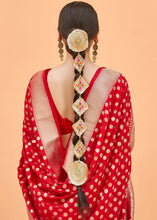 Load image into Gallery viewer, Rose Red Woven Georgette Silk Saree