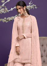 Load image into Gallery viewer, Crepe Pink Georgette Sharara Suit with Thread, Sequins &amp; Khatli work