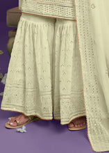 Load image into Gallery viewer, Blonde Yellow Georgette Sharara Suit with Thread, Sequins &amp; Khatli work