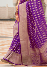 Load image into Gallery viewer, Byzantine Purple Woven Georgette Silk Saree