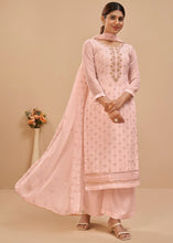 Load image into Gallery viewer, Lace Pink Georgette Salwar Suit with Thread, Khatli &amp; Sequence work