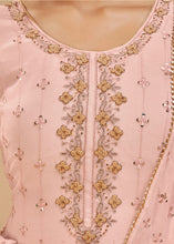 Load image into Gallery viewer, Lace Pink Georgette Salwar Suit with Thread, Khatli &amp; Sequence work