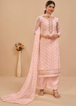 Load image into Gallery viewer, Lace Pink Georgette Salwar Suit with Thread, Khatli &amp; Sequence work
