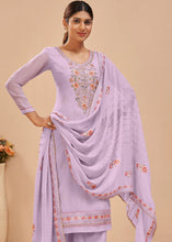 Load image into Gallery viewer, Mauve Purple Georgette Salwar Suit with Thread, Khatli &amp; Sequence work