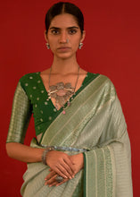 Load image into Gallery viewer, Shades Of Green Zari Woven Georgette Saree