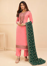 Load image into Gallery viewer, French Pink Georgette Salwar Suit with Zari, Thread, Khatli &amp; Sequence work
