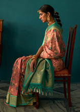 Load image into Gallery viewer, Dark Peach Pink Tussar Silk Saree with kalamkari Print