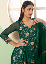 Load image into Gallery viewer, Cadmium Green Georgette Salwar Suit with Multi Colour Thread Embroidery &amp; Sequence work