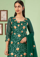 Load image into Gallery viewer, Cadmium Green Georgette Salwar Suit with Multi Colour Thread Embroidery &amp; Sequence work