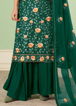 Load image into Gallery viewer, Cadmium Green Georgette Salwar Suit with Multi Colour Thread Embroidery &amp; Sequence work