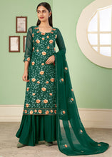 Load image into Gallery viewer, Cadmium Green Georgette Salwar Suit with Multi Colour Thread Embroidery &amp; Sequence work