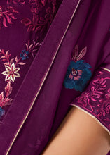Load image into Gallery viewer, Byzantine Purple Georgette Salwar Suit with Multi Colour Thread Embroidery &amp; Sequence work