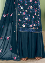 Load image into Gallery viewer, Cobalt Blue Georgette Salwar Suit with Multi Colour Thread Embroidery &amp; Sequence work