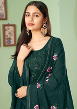 Load image into Gallery viewer, Sacramento Green Georgette Salwar Suit with Multi Colour Thread Embroidery &amp; Sequence work