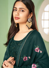 Load image into Gallery viewer, Sacramento Green Georgette Salwar Suit with Multi Colour Thread Embroidery &amp; Sequence work