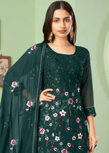 Load image into Gallery viewer, Sacramento Green Georgette Salwar Suit with Multi Colour Thread Embroidery &amp; Sequence work