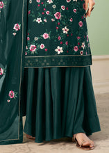 Load image into Gallery viewer, Sacramento Green Georgette Salwar Suit with Multi Colour Thread Embroidery &amp; Sequence work