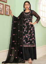 Load image into Gallery viewer, Pitch Black Georgette Salwar Suit with Multi Colour Thread Embroidery &amp; Sequence work
