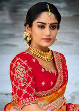Load image into Gallery viewer, Multi Colored Woven Dola Silk Saree with Embroidered Blouse