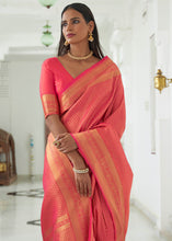 Load image into Gallery viewer, Neon Pink Woven Kanjivaram Silk Saree