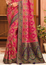 Load image into Gallery viewer, Magenta Pink Woven Banarasi Silk Saree with Embroidered Blouse