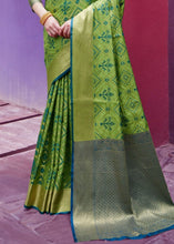 Load image into Gallery viewer, Emerald Green Woven Patola Silk Saree