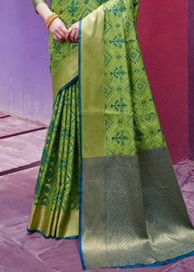 Emerald Green Woven Patola Silk Saree