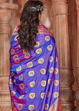 Carica l&#39;immagine nel visualizzatore Galleria,Royal Blue Zari Woven Soft Silk Saree with overall Butti work