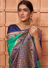 Load image into Gallery viewer, Jade Green Satin Silk Saree with Overall Butti work